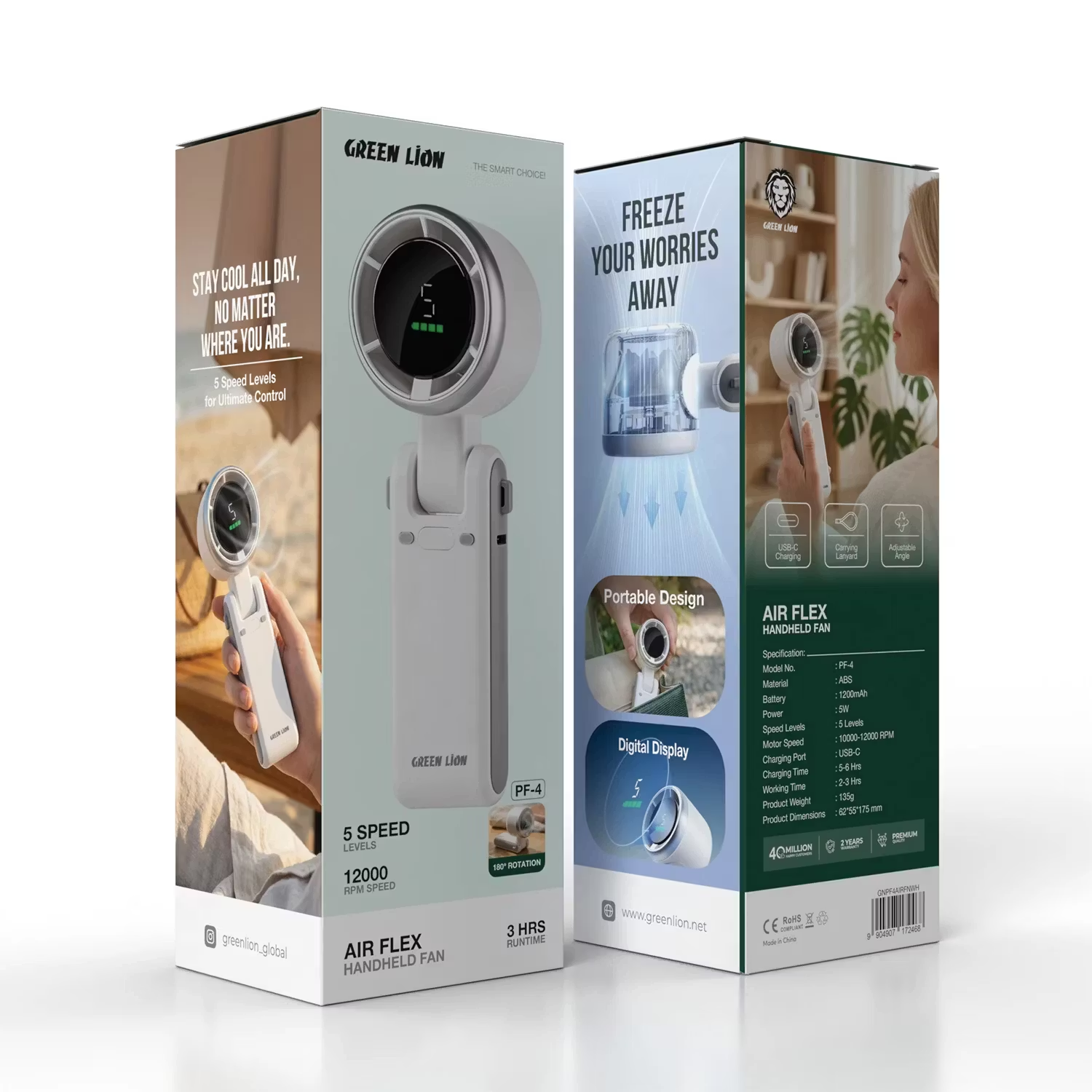 فن خنک کننده دستی گرین لاین مدل AIR FLEX