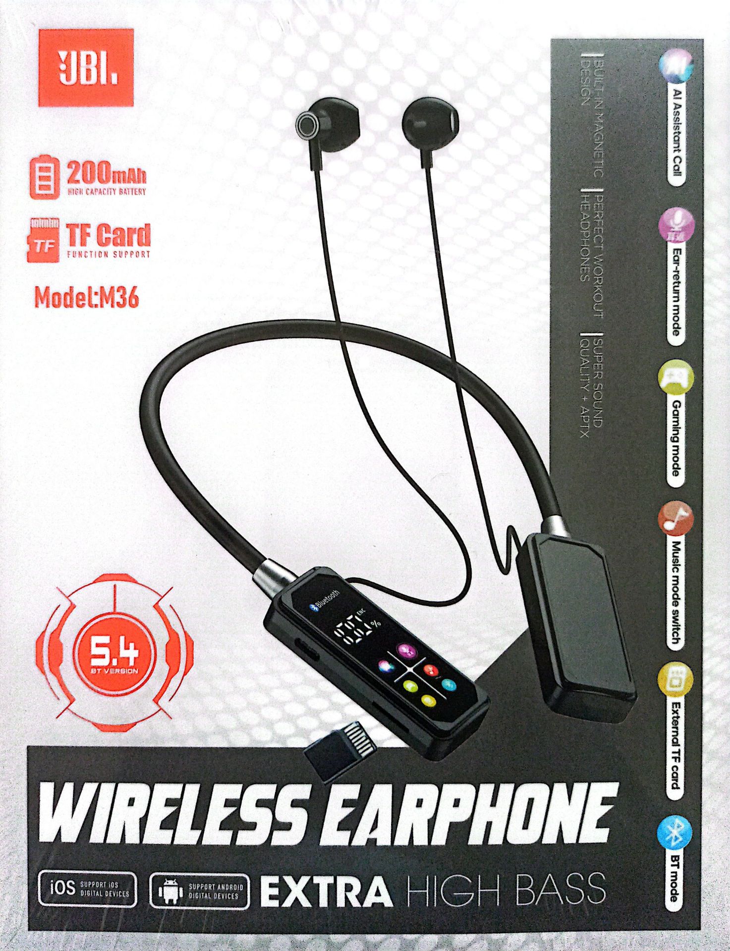 هندزفری گردنی JBL مدل M36 (حداقل سفارش 5 عددی)